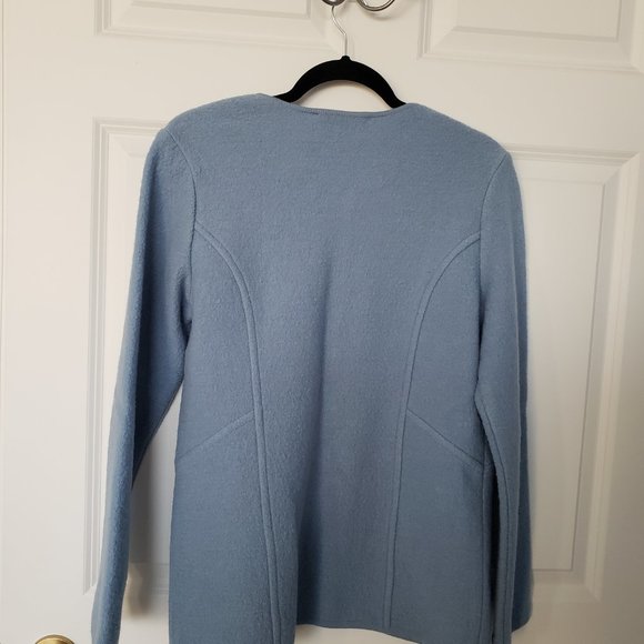 Pendleton Vintage Boiled Wool Embroidered Floral Blue Jacket - Picture 2 of 9